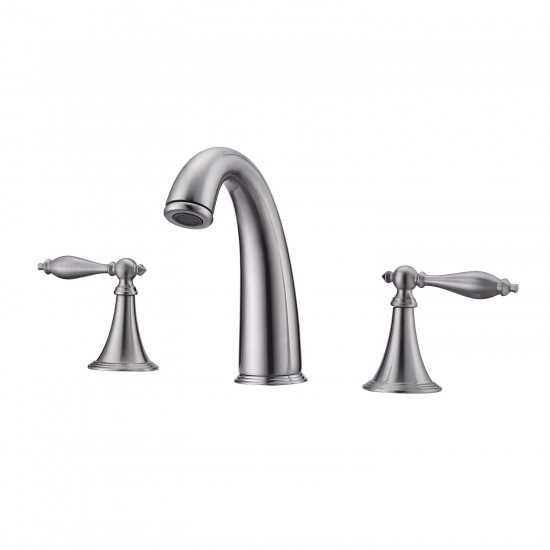 Caroline Avenue 48" Single Vanity in Cashmere Gray with White Marble Top and Round Sink with Brushed Nickel Faucet and Mirror