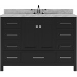 Caroline Avenue 48" Single Bath Vanity in Espresso with White Marble Top and Round Sink