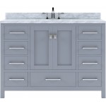 Caroline Avenue 48" Single Bath Vanity in Gray with White Marble Top and Square Sink