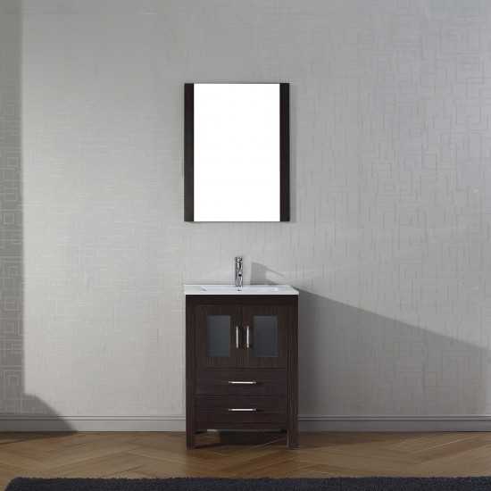 Dior 24" Single Bath Vanity in Espresso and Square Sink and Matching Mirror