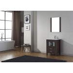 Dior 24" Single Bath Vanity in Espresso and Square Sink and Matching Mirror
