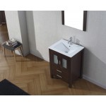 Dior 24" Single Bath Vanity in Espresso and Square Sink and Matching Mirror