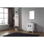 Dior 24" Single Bath Vanity in White and Square Sink and Matching Mirror