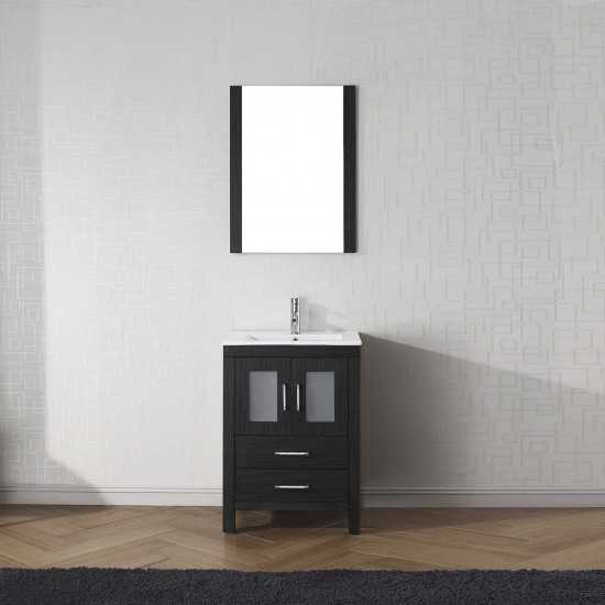 Dior 24" Single Bath Vanity in Zebra Gray and Square Sink and Matching Mirror