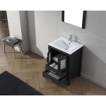 Dior 24" Single Bath Vanity in Zebra Gray and Square Sink and Matching Mirror