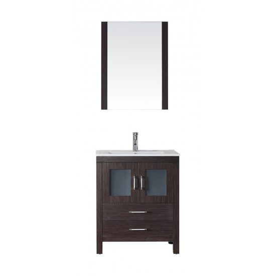 Dior 28" Single Bath Vanity in Espresso and Square Sink and Matching Mirror