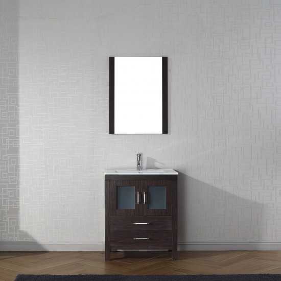 Dior 28" Single Bath Vanity in Espresso and Square Sink and Matching Mirror