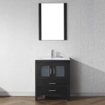 Dior 28" Single Bath Vanity in Zebra Gray and Square Sink and Matching Mirror