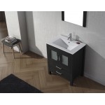 Dior 28" Single Bath Vanity in Zebra Gray and Square Sink and Matching Mirror