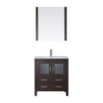 Dior 30" Single Bath Vanity in Espresso and Square Sink and Matching Mirror