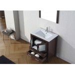 Dior 30" Single Bath Vanity in Espresso and Square Sink and Matching Mirror