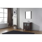 Dior 30" Single Bath Vanity in Espresso and Square Sink with Brushed Nickel Faucet and Matching Mirror