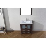 Dior 30" Single Bath Vanity in Espresso and Square Sink with Brushed Nickel Faucet and Matching Mirror