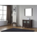 Dior 30" Single Bath Vanity in Espresso with White Marble Top and Square Sink and Matching Mirror