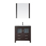 Dior 32" Single Bath Vanity in Espresso and Square Sink and Matching Mirror