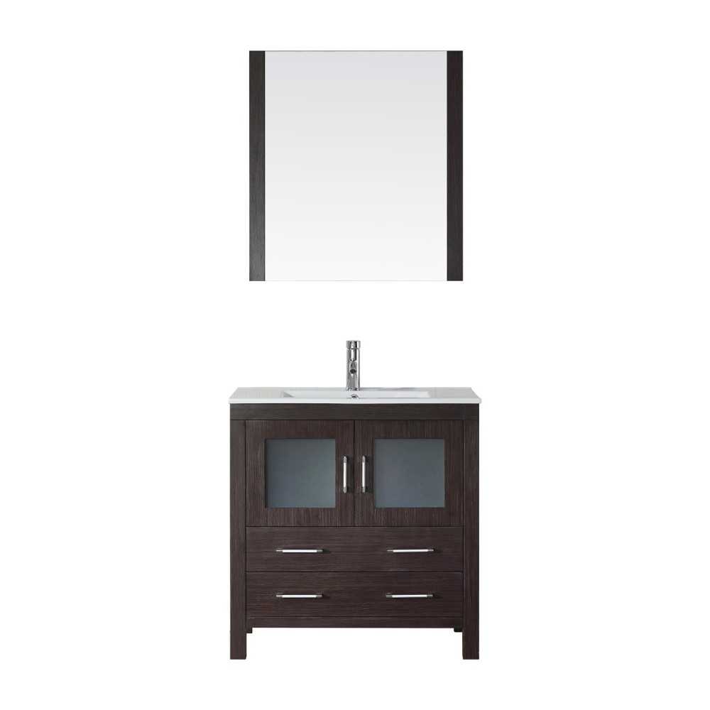 Dior 32" Single Bath Vanity in Espresso and Square Sink and Matching Mirror