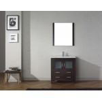 Dior 32" Single Bath Vanity in Espresso and Square Sink and Matching Mirror