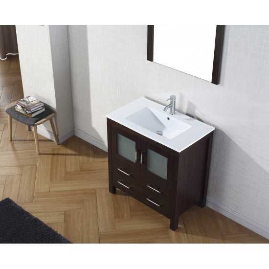 Dior 32" Single Bath Vanity in Espresso and Square Sink and Matching Mirror