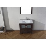 Dior 32" Single Bath Vanity in Espresso and Square Sink and Matching Mirror