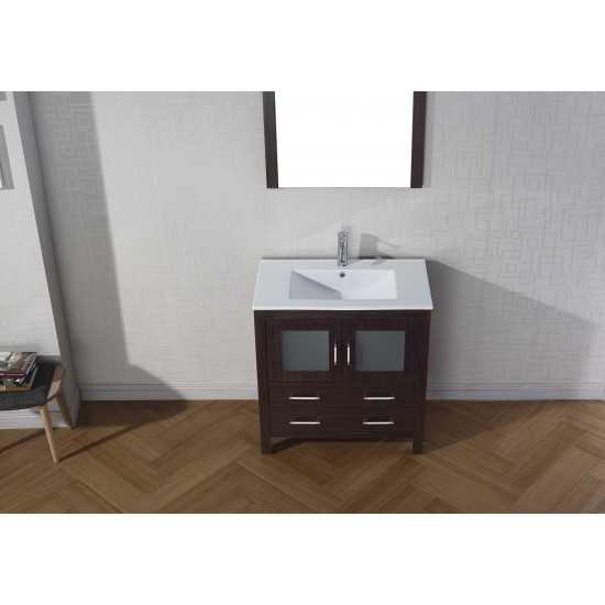 Dior 32" Single Bath Vanity in Espresso and Square Sink and Matching Mirror