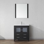 Dior 32" Single Bath Vanity in Zebra Gray and Square Sink and Matching Mirror