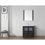 Dior 32" Single Bath Vanity in Zebra Gray and Square Sink and Matching Mirror