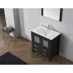 Dior 32" Single Bath Vanity in Zebra Gray and Square Sink and Matching Mirror