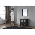 Dior 32" Single Bath Vanity in Zebra Gray and Square Sink with Brushed Nickel Faucet and Matching Mirror