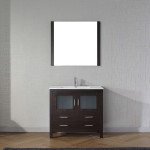 Dior 36" Single Bath Vanity in Espresso and Square Sink and Matching Mirror