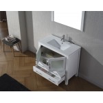 Dior 36" Single Bath Vanity in White and Square Sink and Matching Mirror