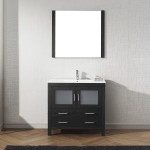 Dior 36" Single Bath Vanity in Zebra Gray and Square Sink and Matching Mirror