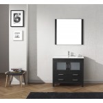 Dior 36" Single Bath Vanity in Zebra Gray and Square Sink and Matching Mirror