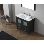 Dior 36" Single Bath Vanity in Zebra Gray and Square Sink and Matching Mirror