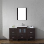 Dior 60" Single Bath Vanity in Espresso and Square Sink and Matching Mirror