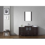 Dior 60" Single Bath Vanity in Espresso and Square Sink and Matching Mirror