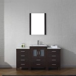 Dior 60" Single Bath Vanity in Espresso and Square Sink with Brushed Nickel Faucet and Matching Mirror