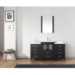 Dior 60" Single Bath Vanity in Zebra Gray and Square Sink with Brushed Nickel Faucet and Matching Mirror