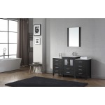 Dior 60" Single Bath Vanity in Zebra Gray and Square Sink with Brushed Nickel Faucet and Matching Mirror