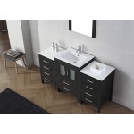 Dior 60" Single Bath Vanity in Zebra Gray and Square Sink with Brushed Nickel Faucet and Matching Mirror