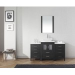 Dior 60" Single Bath Vanity in Zebra Gray with White Engineered Stone Top and Square Sink and Matching Mirror