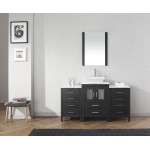 Dior 60" Single Bath Vanity in Zebra Gray with White Engineered Stone Top and Square Sink with Brushed Nickel Faucet and Mirr