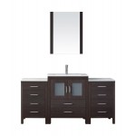 Dior 64" Single Bath Vanity in Espresso and Square Sink and Matching Mirror