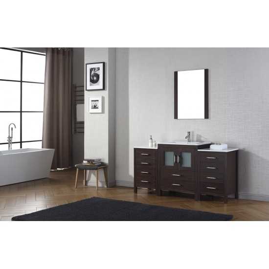 Dior 64" Single Bath Vanity in Espresso and Square Sink and Matching Mirror