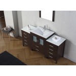 Dior 64" Single Bath Vanity in Espresso and Square Sink and Matching Mirror