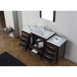 Dior 64" Single Bath Vanity in Espresso and Square Sink and Matching Mirror