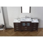 Dior 64" Single Bath Vanity in Espresso and Square Sink and Matching Mirror