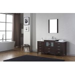 Dior 64" Single Bath Vanity in Espresso and Square Sink with Brushed Nickel Faucet and Matching Mirror