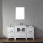 Dior 64" Single Bath Vanity in White and Square Sink and Matching Mirror