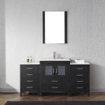 Dior 64" Single Bath Vanity in Zebra Gray and Square Sink with Brushed Nickel Faucet and Matching Mirror