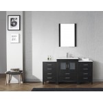 Dior 64" Single Bath Vanity in Zebra Gray and Square Sink with Brushed Nickel Faucet and Matching Mirror